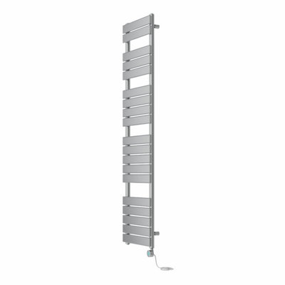 Right Radiators Prefilled Thermostatic Electric Heated Towel Rail Flat Panel Bathroom Ladder Warmer - Chrome 1800x450 mm