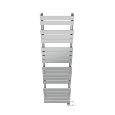 Right Radiators Prefilled Thermostatic Electric Heated Towel Rail Flat Panel Bathroom Ladder Warmer - Chrome 1800x450 mm