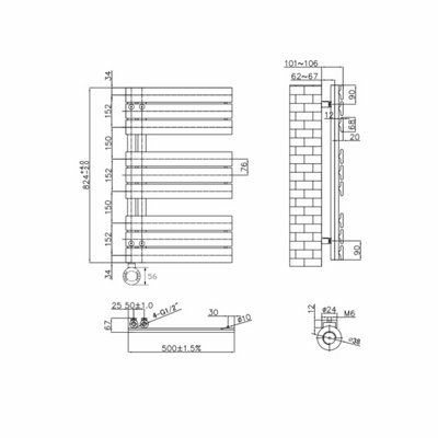 Right Radiators Prefilled Thermostatic Electric Heated Towel Rail Flat ...