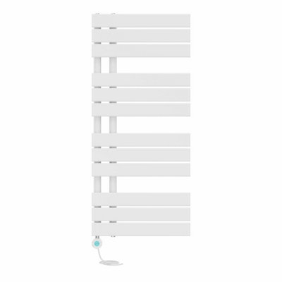Right Radiators Prefilled Thermostatic Electric Heated Towel Rail Flat Panel Ladder Warmer Rads - 1126x500mm White Price Comparisons | Compare The Build