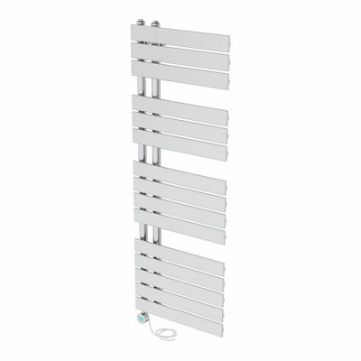 Right Radiators Prefilled Thermostatic Electric Heated Towel Rail Flat ...