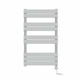 Right Radiators Prefilled Thermostatic Electric Heated Towel Rail Flat Panel Ladder Warmer Rads - Chrome 1000x600 mm