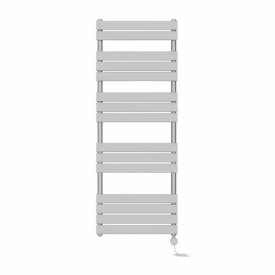 Right Radiators Prefilled Thermostatic Electric Heated Towel Rail Flat Panel Ladder Warmer Rads - Chrome 1600x600 mm