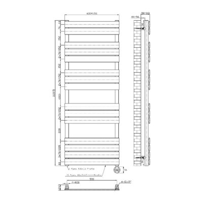 Right Radiators Prefilled Thermostatic Electric Heated Towel Rail Flat ...