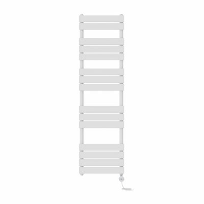 Right Radiators Prefilled Thermostatic Electric Heated Towel Rail Flat Panel Ladder Warmer Rads - White 1600x450 mm