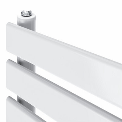 Right Radiators Prefilled Thermostatic Electric Heated Towel Rail Flat Panel Ladder Warmer Rads - White 650x500 mm