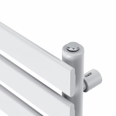 Right Radiators Prefilled Thermostatic Electric Heated Towel Rail Flat Panel Ladder Warmer Rads - White 650x500 mm