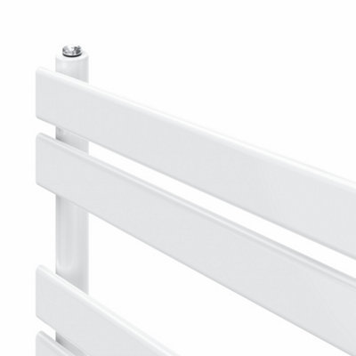 Right Radiators Prefilled Thermostatic Electric Heated Towel Rail Flat Panel Ladder Warmer Rads - White 800x600 mm
