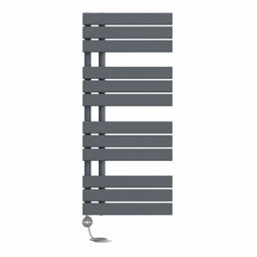 Right Radiators Prefilled Thermostatic Electric Heated Towel Rail Flat Panel Rads Ladder Warmer - 1126x500mm Sand Grey