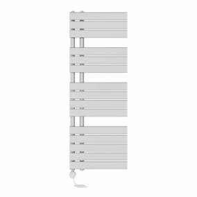 Right Radiators Prefilled Thermostatic Electric Heated Towel Rail Flat Panel Rads Ladder Warmer - 1380x500mm Chrome