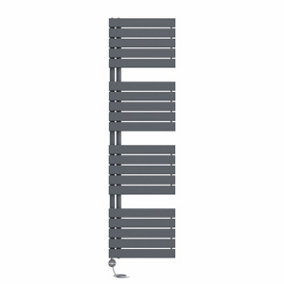Right Radiators Prefilled Thermostatic Electric Heated Towel Rail Flat Panel Rads Ladder Warmer - 1800x500mm Sand Grey