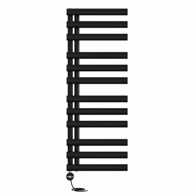 Right Radiators Prefilled Thermostatic Electric Heated Towel Rail Oval Column Rads Ladder Warmer - 1200x450mm Black Price Comparisons | Compare The Build