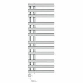Right Radiators Prefilled Thermostatic Electric Heated Towel Rail Oval Column Rads Ladder Warmer - 1200x450mm Chrome