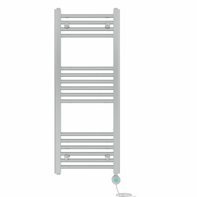 Right Radiators Prefilled Thermostatic Electric Heated Towel Rail Straight Bathroom Ladder Warmer - Chrome 1000x400 mm