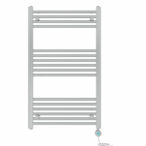 Right Radiators Prefilled Thermostatic Electric Heated Towel Rail Straight Bathroom Ladder Warmer - Chrome 1000x600 mm
