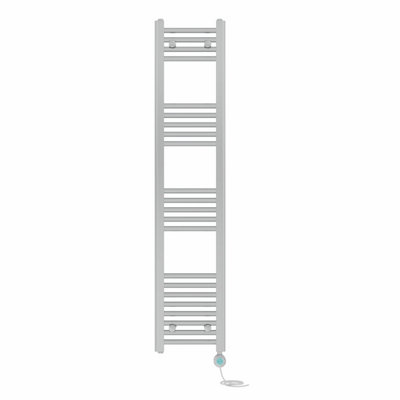 Right Radiators Prefilled Thermostatic Electric Heated Towel Rail Straight Bathroom Ladder Warmer - Chrome 1400x300 mm