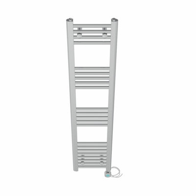 Right Radiators Prefilled Thermostatic Electric Heated Towel Rail Straight Bathroom Ladder Warmer - Chrome 1400x300 mm