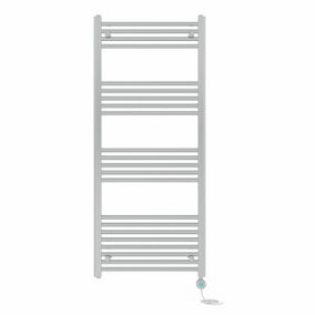 Right Radiators Prefilled Thermostatic Electric Heated Towel Rail Straight Bathroom Ladder Warmer - Chrome 1400x600 mm