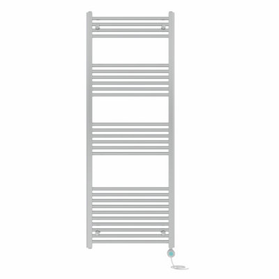 Right Radiators Prefilled Thermostatic Electric Heated Towel Rail Straight Bathroom Ladder Warmer - Chrome 1600x600 mm