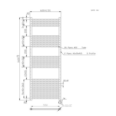 Right Radiators Prefilled Thermostatic Electric Heated Towel Rail Straight Bathroom Ladder Warmer - Chrome 1600x600 mm