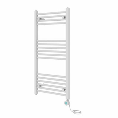 Right Radiators Prefilled Thermostatic Electric Heated Towel Rail Straight Bathroom Ladder Warmer - White 1000x500 mm