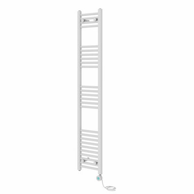 Right Radiators Prefilled Thermostatic Electric Heated Towel Rail Straight Bathroom Ladder Warmer - White 1600x300 mm