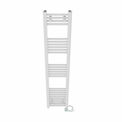 Right Radiators Prefilled Thermostatic Electric Heated Towel Rail Straight Bathroom Ladder Warmer - White 1600x300 mm