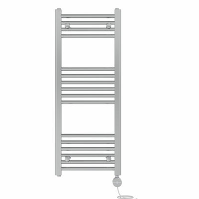 Right Radiators Prefilled Thermostatic Electric Heated Towel Rail Straight Ladder Warmer Rads - Chrome 1000x400 mm