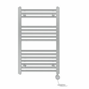 Right Radiators Prefilled Thermostatic Electric Heated Towel Rail Straight Ladder Warmer Rads - Chrome 800x500 mm