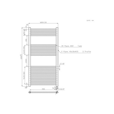 Right Radiators Prefilled Thermostatic Electric Heated Towel Rail Straight Ladder Warmer Rads - White 1200x600 mm