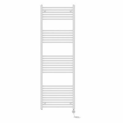 Right Radiators Prefilled Thermostatic Electric Heated Towel Rail Straight Ladder Warmer Rads - White 1800x600 mm
