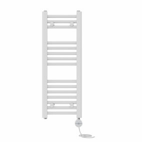 Right Radiators Prefilled Thermostatic Electric Heated Towel Rail Straight Ladder Warmer Rads - White 800x300 mm
