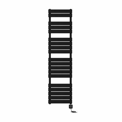 Right Radiators Prefilled Thermostatic Electric WIFI Flat Panel Heated Towel Rail Radiator Black 1800x450mm