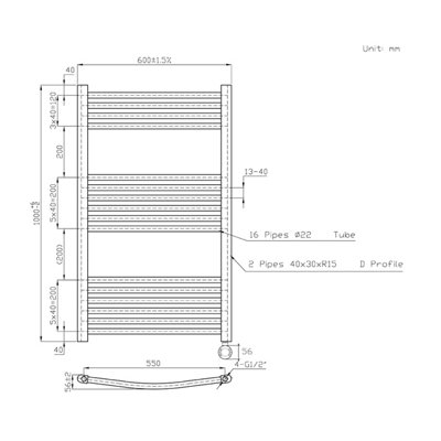 Right Radiators Prefilled Thermostatic WiFi Electric Heated Towel Rail Curved Bathroom Ladder Warmer - Chrome 1000x600 mm