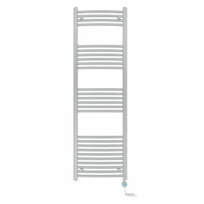 Right Radiators Prefilled Thermostatic WiFi Electric Heated Towel Rail Curved Bathroom Ladder Warmer - Chrome 1600x500 mm