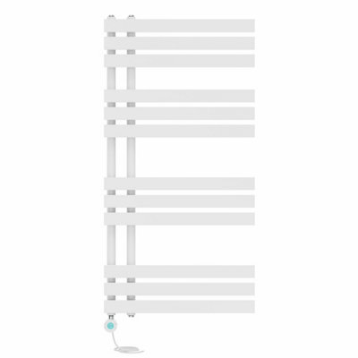 Right Radiators Prefilled Thermostatic WiFi Electric Heated Towel Rail D-shape Ladder Warmer - 1200x600mm White Price Comparisons | Compare The Build