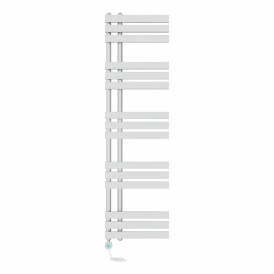 Right Radiators Prefilled Thermostatic WiFi Electric Heated Towel Rail D-shape Ladder Warmer - 1600x450mm Chrome