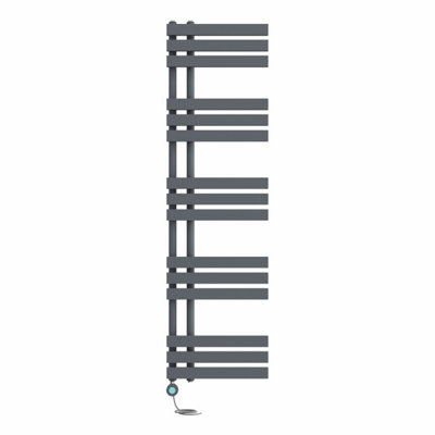 Right Radiators Prefilled Thermostatic WiFi Electric Heated Towel Rail D-shape Ladder Warmer - 1600x450mm Sand Grey Price Comparisons | Compare The Build