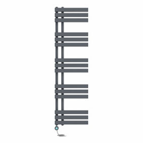 Right Radiators Prefilled Thermostatic WiFi Electric Heated Towel Rail D-shape Ladder Warmer - 1600x450mm Sand Grey