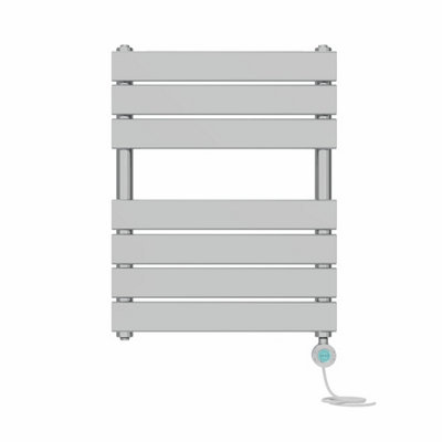 Right Radiators Prefilled Thermostatic WiFi Electric Heated Towel Rail Flat Panel Bathroom Ladder Warmer - Chrome 650x500 mm