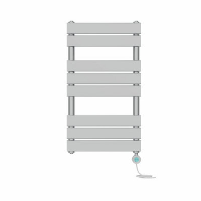 Right Radiators Prefilled Thermostatic WiFi Electric Heated Towel Rail Flat Panel Bathroom Ladder Warmer - Chrome 800x450 mm