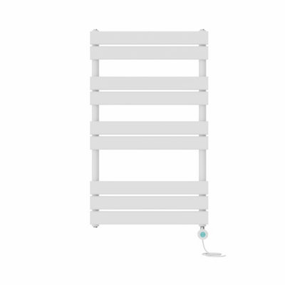 Right Radiators Prefilled Thermostatic WiFi Electric Heated Towel Rail Flat Panel Bathroom Ladder Warmer - White 1000x600 mm