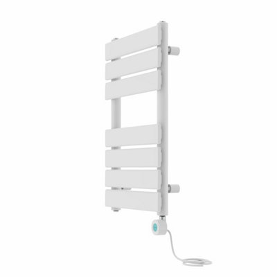Right Radiators Prefilled Thermostatic WiFi Electric Heated Towel Rail Flat Panel Bathroom Ladder Warmer - White 650x400 mm