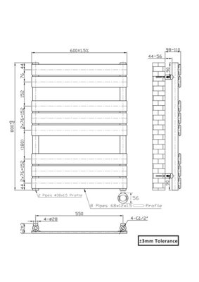 Right Radiators Prefilled Thermostatic WiFi Electric Heated Towel Rail Flat Panel Bathroom Ladder Warmer - White 800x600 mm