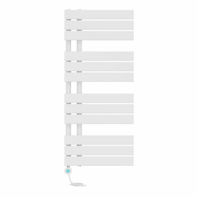 Right Radiators Prefilled Thermostatic WiFi Electric Heated Towel Rail Flat Panel Ladder Warmer - 1126x500mm White Price Comparisons | Compare The Build