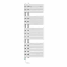 Right Radiators Prefilled Thermostatic WiFi Electric Heated Towel Rail Flat Panel Ladder Warmer - 1380x500mm Chrome