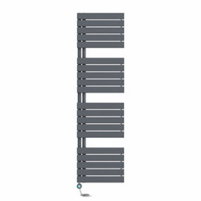 Right Radiators Prefilled Thermostatic WiFi Electric Heated Towel Rail Flat Panel Ladder Warmer - 1800x500mm Sand Grey