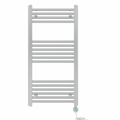 Right Radiators Prefilled Thermostatic WiFi Electric Heated Towel Rail Straight Bathroom Ladder Warmer - Chrome 1000x500 mm