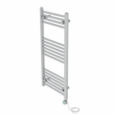 Right Radiators Prefilled Thermostatic WiFi Electric Heated Towel Rail Straight Bathroom Ladder Warmer - Chrome 1000x500 mm
