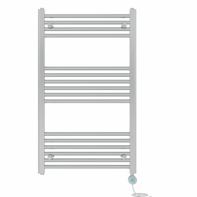 Right Radiators Prefilled Thermostatic WiFi Electric Heated Towel Rail Straight Bathroom Ladder Warmer - Chrome 1000x600 mm